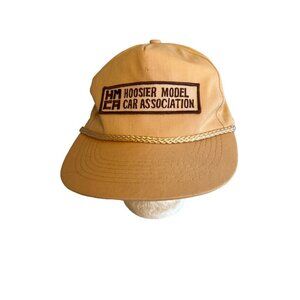 Vintage Hoosier Model Car Association Snapback Cap Beige Cotton Adjustable